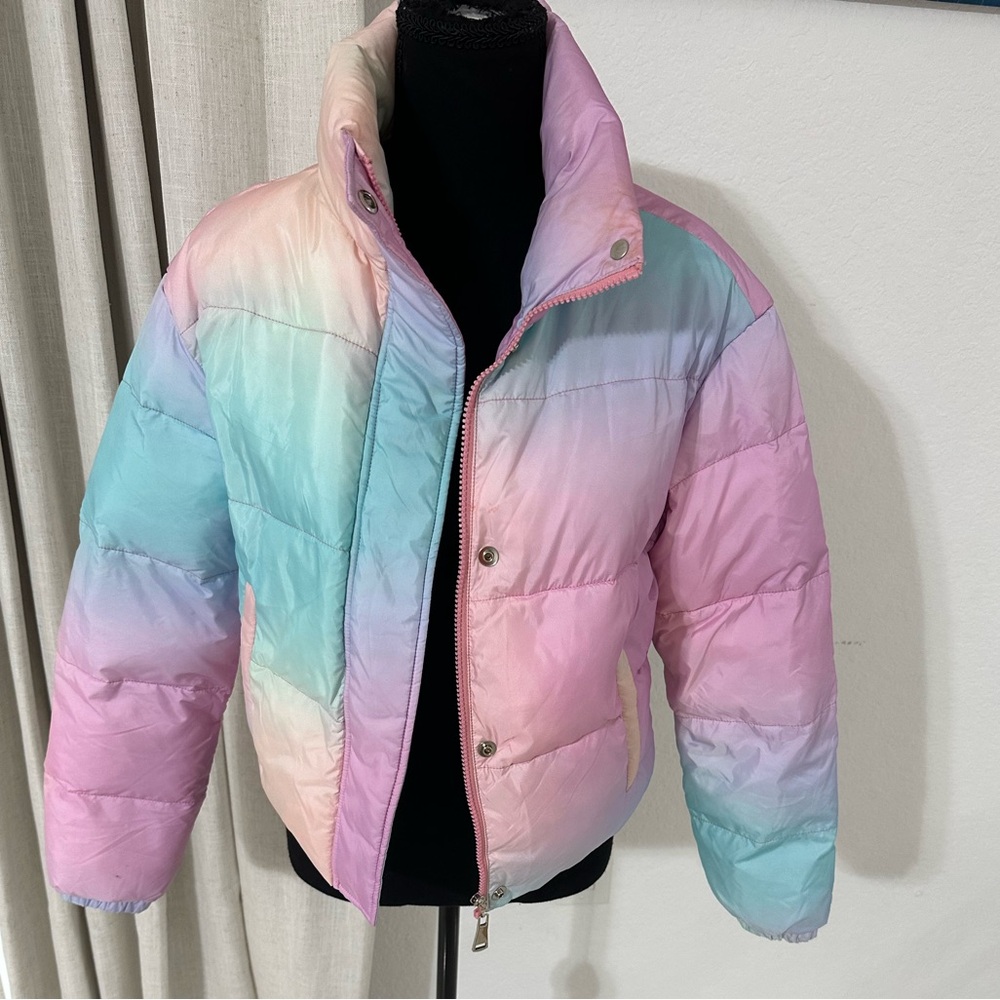 NUBYEN x Revolve Cropped Jacket in Ombre Pastel Multicolor Women's Puffer Jacket